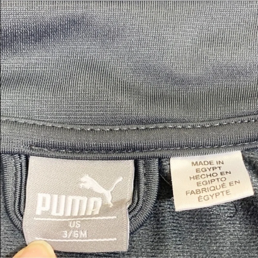 PUMA Baby Boy Tricot Black/Grey/White Jacket & Pants Tracksuit Set - Picture 6 of 11